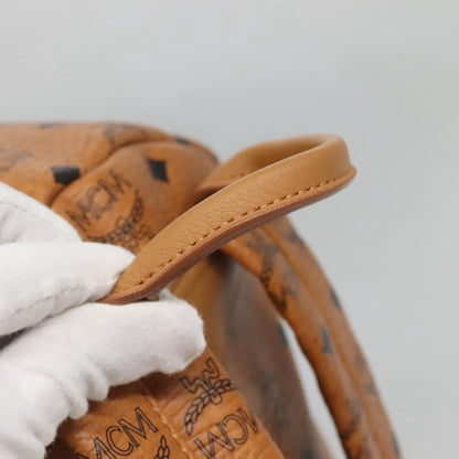 MCM Vicetos Logo PVC Cuir, BROWN, CANVAS, Backpack