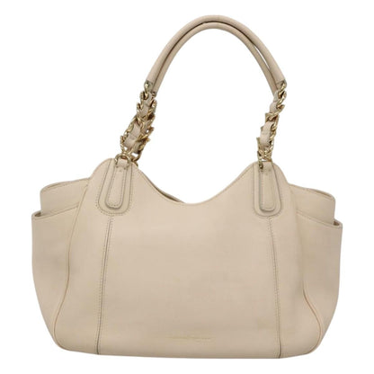 Salvatore Ferragamo Melinda Tote Leather, BEIGE, LEATHER, Tote bag