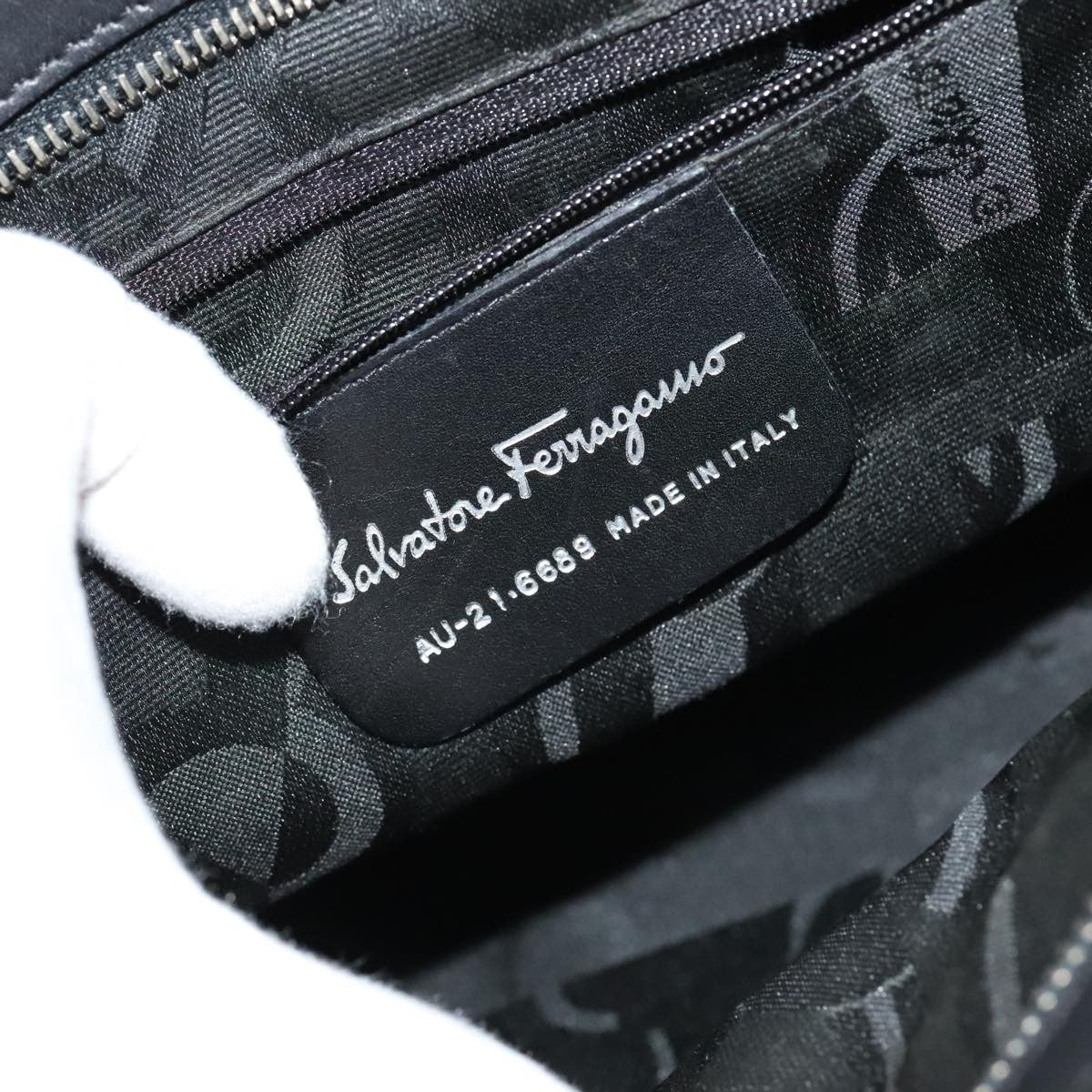 Salvatore Ferragamo Vala Handbag Canvas, BLACK, CANVAS, Handbag