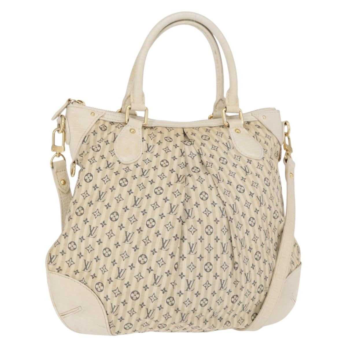 Louis Vuitton Marina Handbag Mini Lin Croisette, BEIGE, CANVAS, Handbag