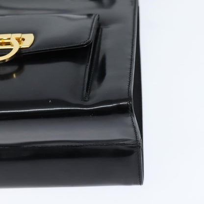 Salvatore Ferragamo Gancini handbag Patent leather, BLACK, PATENT_LEATHER, Handbag
