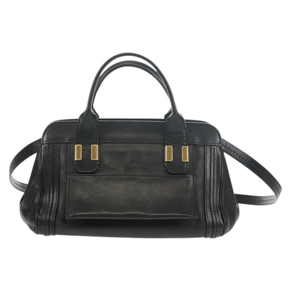 Chloe Alice Satchel Leather, BLACK, LEATHER, Handbag
