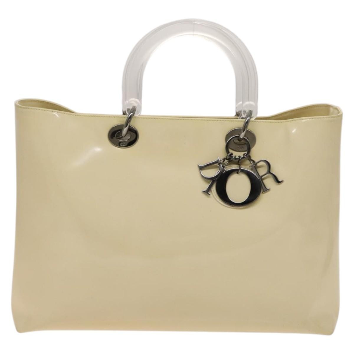 Christian Dior Vintage Lady Dior Patent Patent leather, BEIGE, PATENT_LEATHER, Handbag