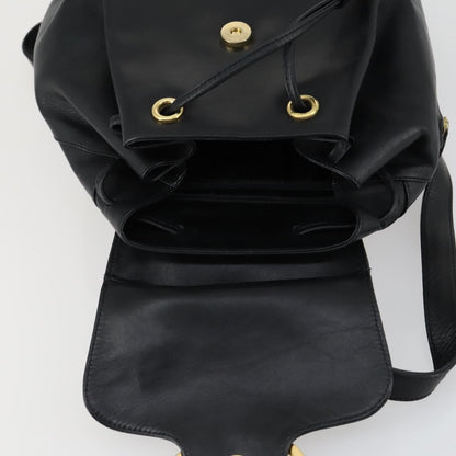 Salvatore Ferragamo Gancini Backpack Leather, BLACK, LEATHER, Backpack