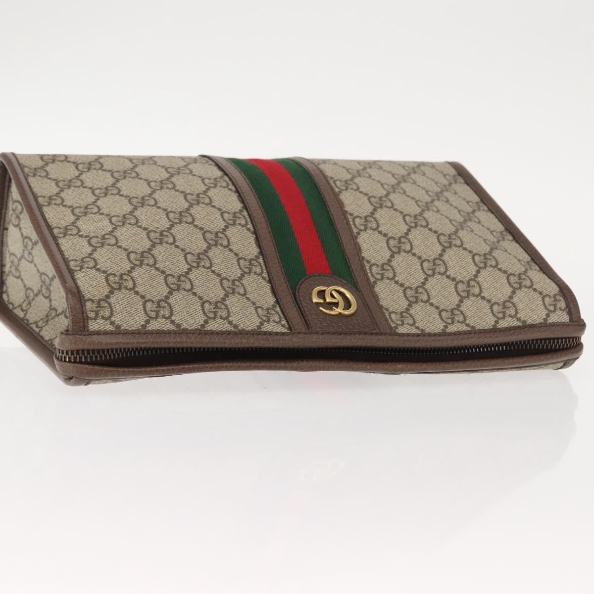 Gucci Ophidia Pouch GG Coated Canvas, BEIGE, CANVAS, Clutche & pouche
