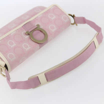 Salvatore Ferragamo Gancini Shoulder Bag Canvas, PINK, CANVAS, Shoulder bag