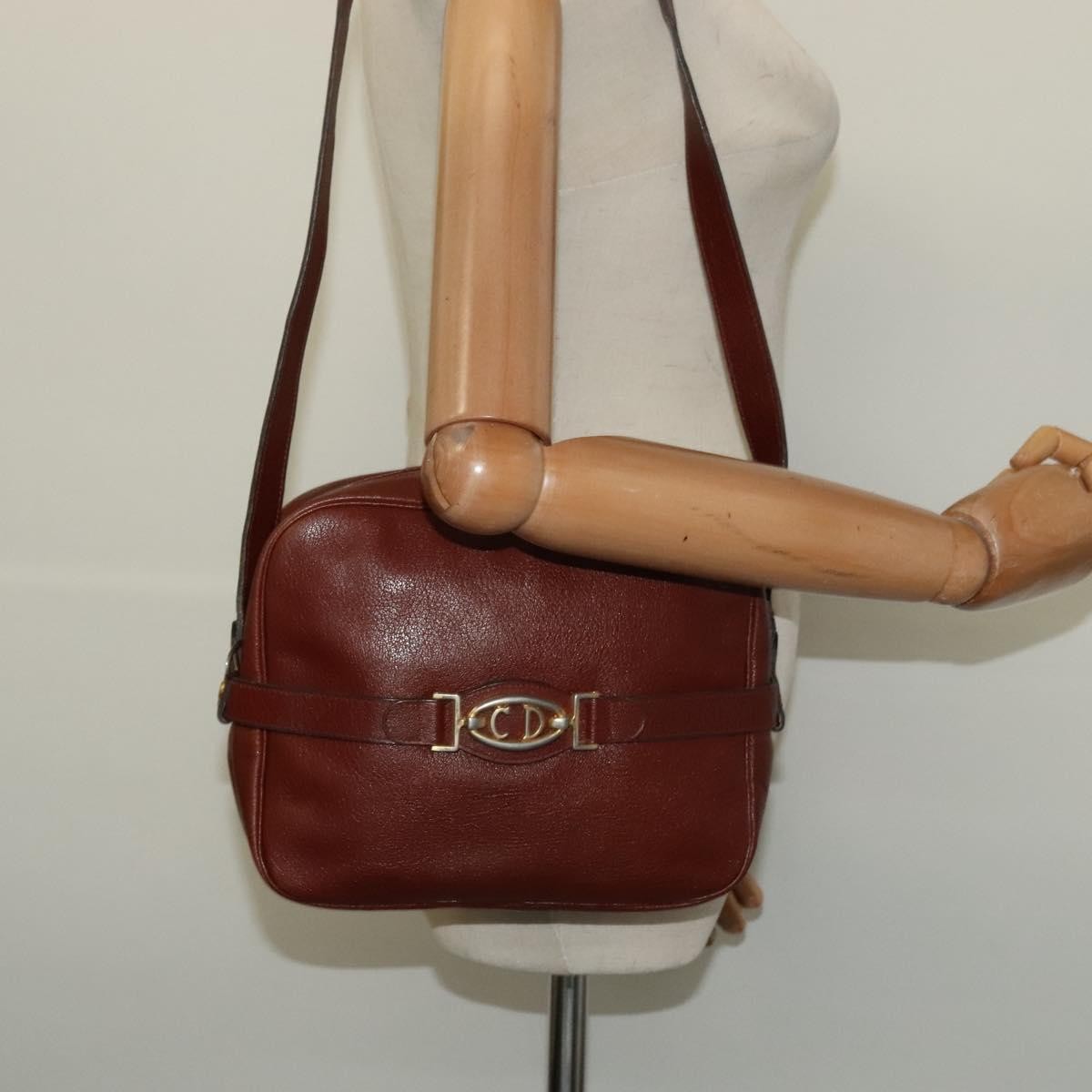 Christian Dior CD Shoulder bag Leather, BROWN, LEATHER, Shoulder bag