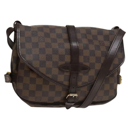 Louis Vuitton Saumur Handbag Damier, BROWN, CANVAS, Handbag