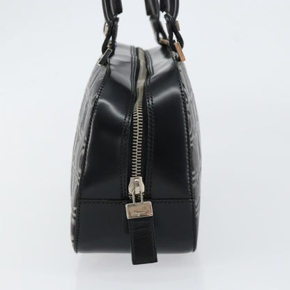 Salvatore Ferragamo Gancini handbag Leather, BLACK, LEATHER, Handbag