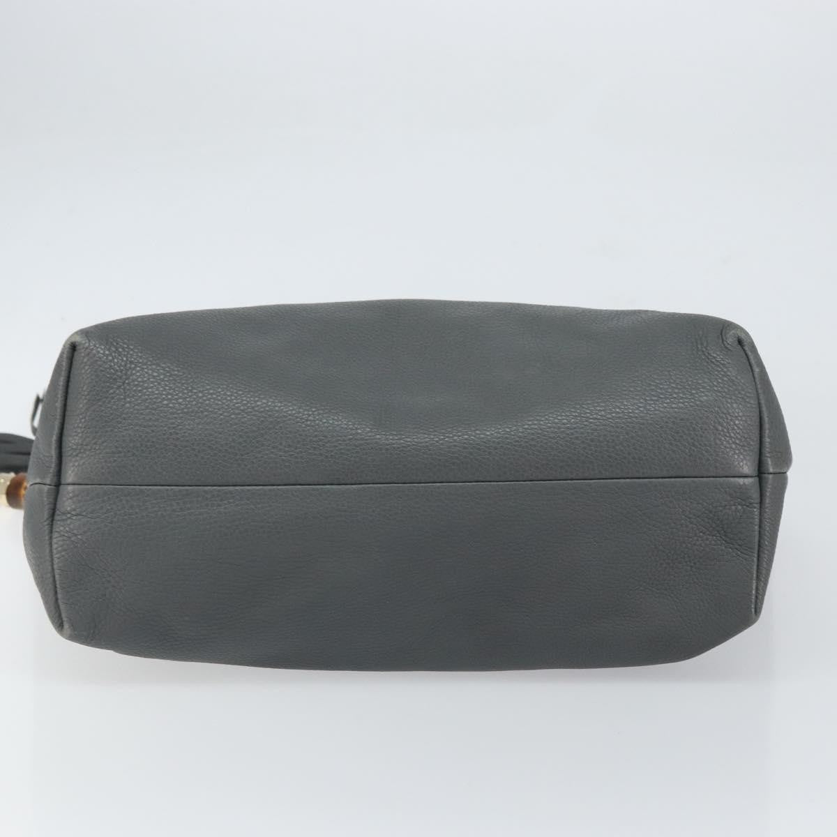 Gucci Bamboo Tassel Tote Leather, GRAY, LEATHER, Tote bag