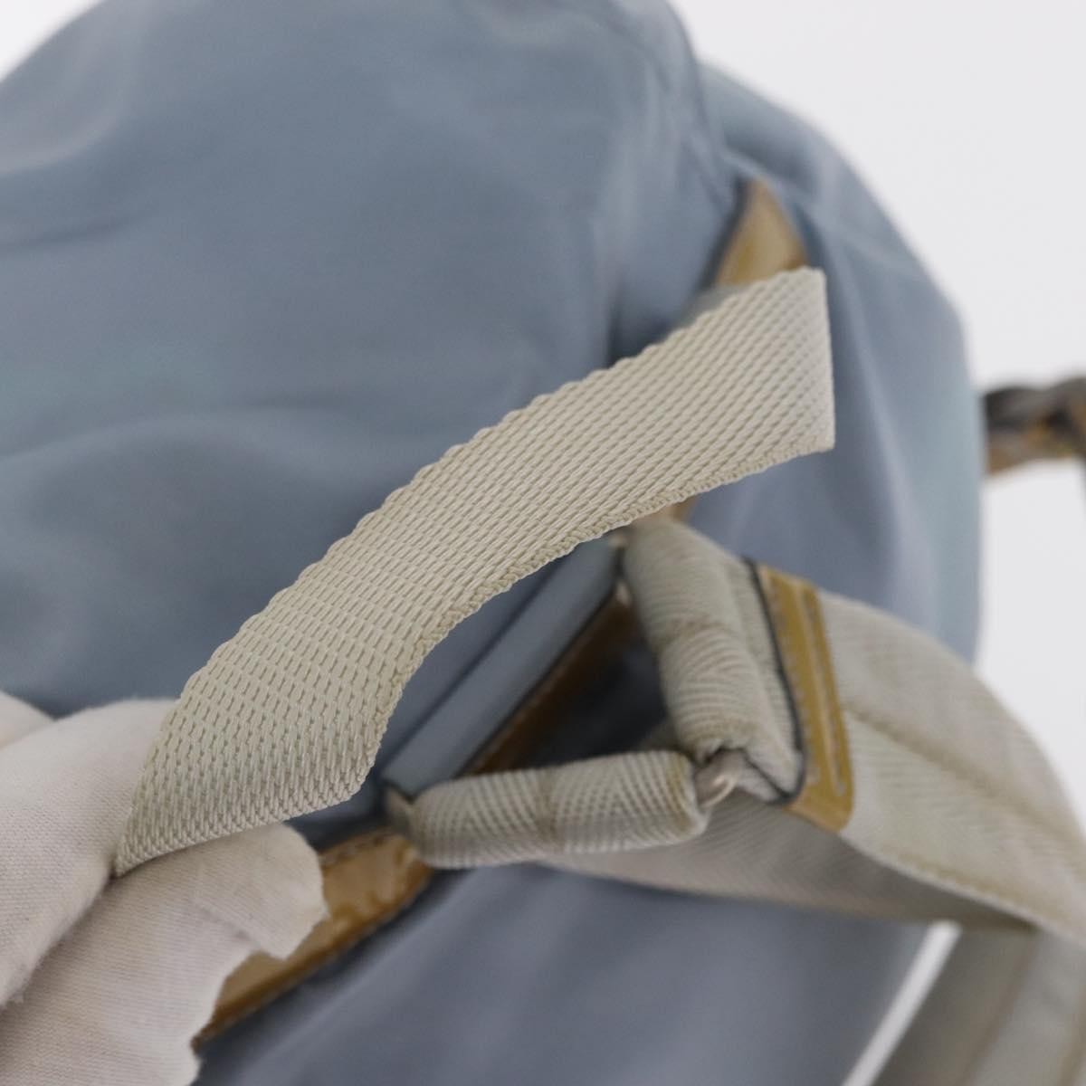 Prada Vela Double Front Pocket Backpack Tessuto with Saffiano Leather, BLUE, NYLON, Backpack