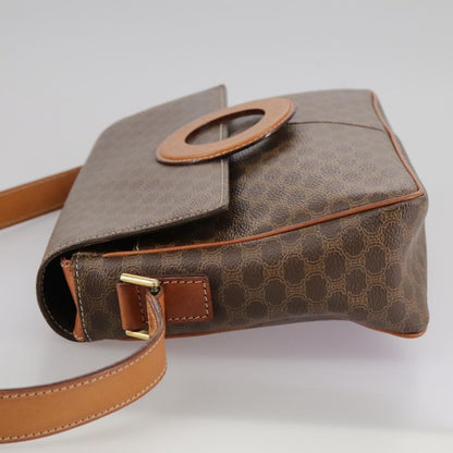 Celine Macadam Shoulder Bag PVC Leather, BROWN, CANVAS, Shoulder bag