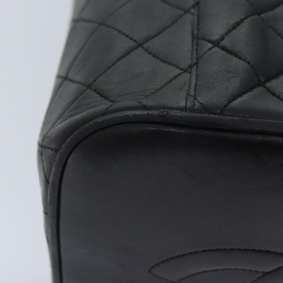 Chanel Vanity pouch Leather, BLACK, LEATHER, Toiletry Case