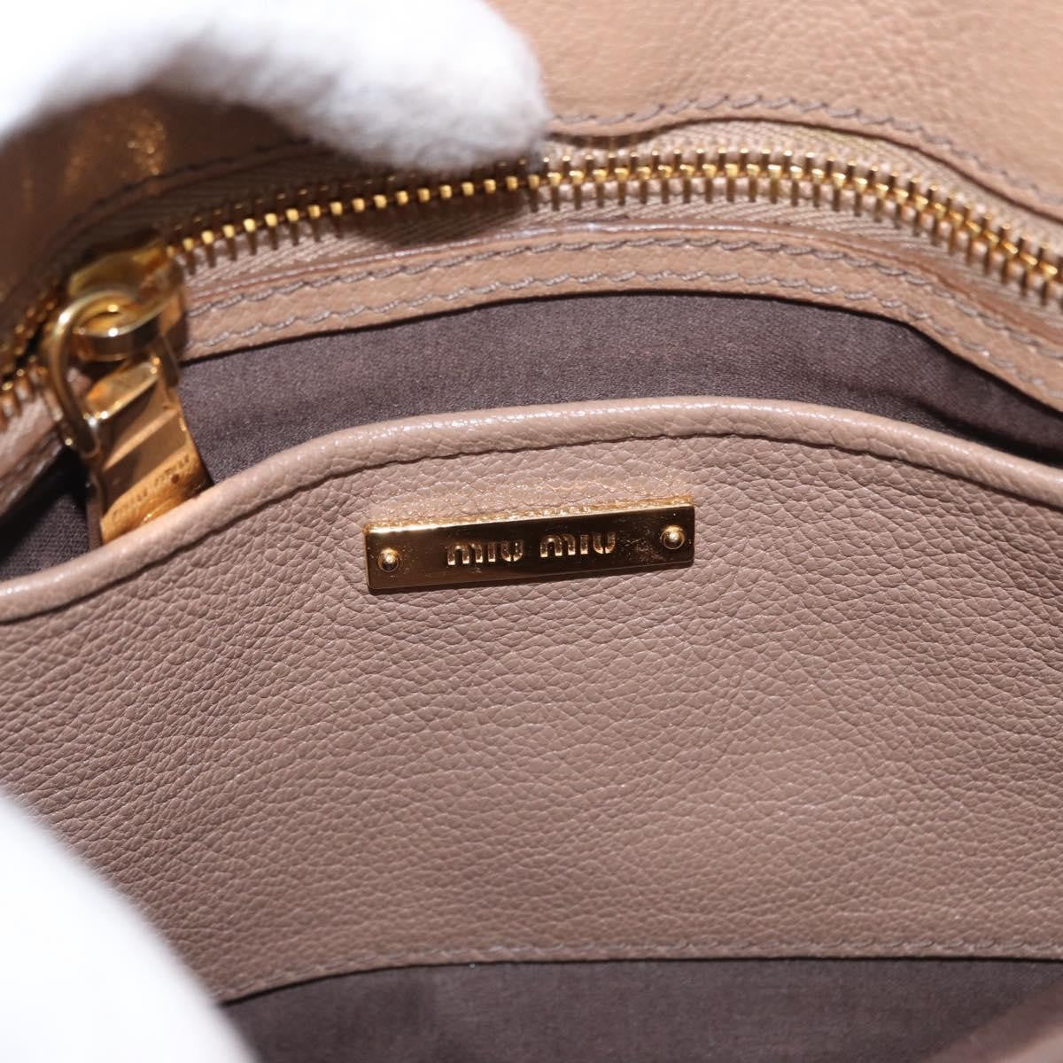 Miu Miu Madras Convertible Lock Tote Leather, BEIGE, LEATHER, Handbag