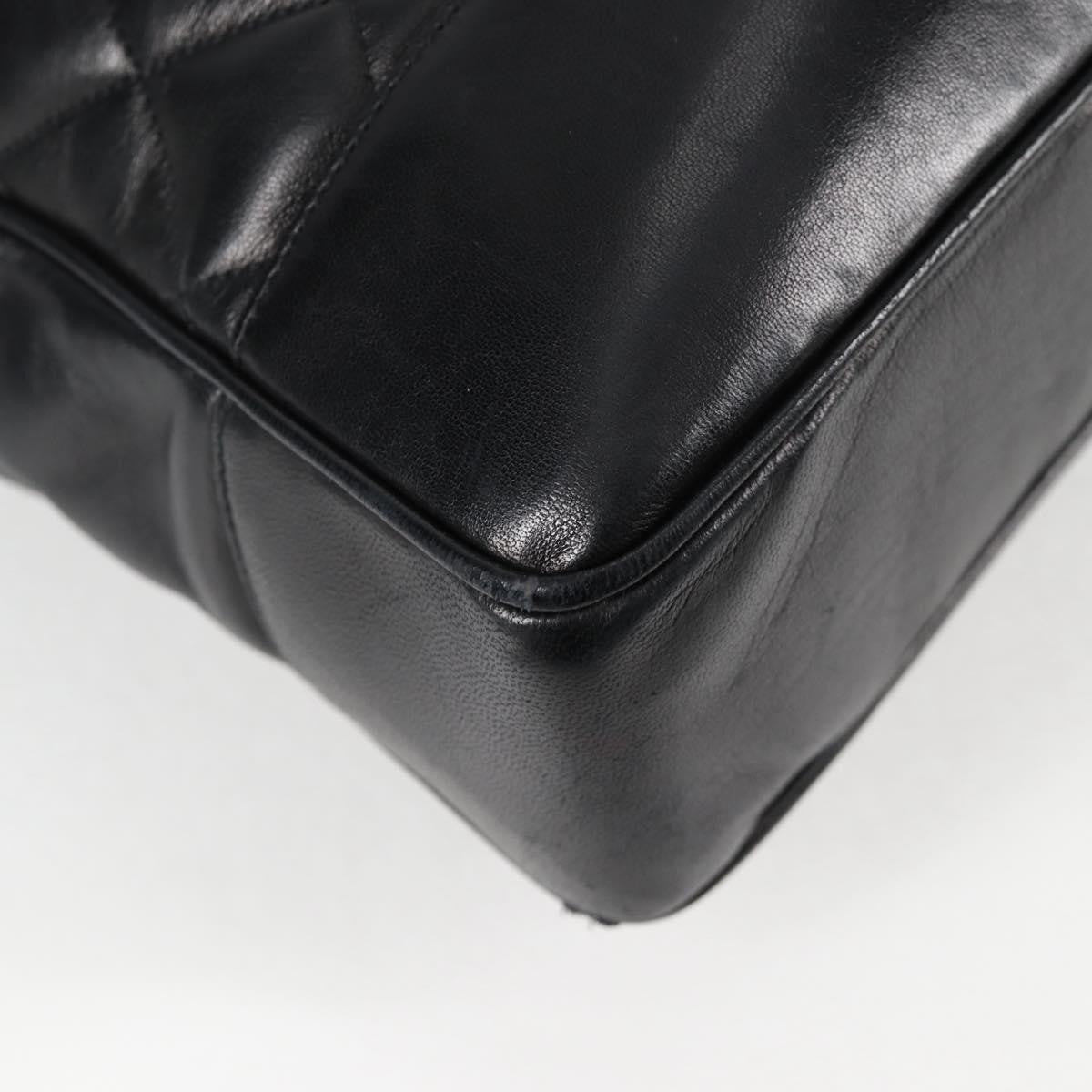 Chanel Vintage Shopping Tote Quilted Lambskin, BLACK, LEATHER, Tote bag