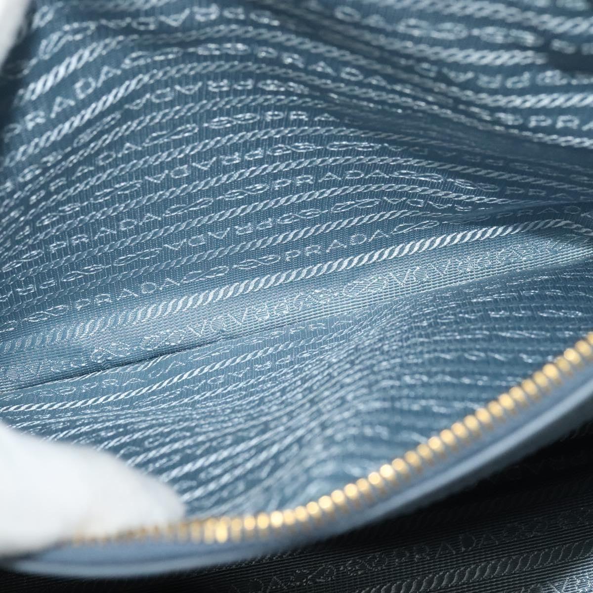 Prada Double Zip Lux Tote Saffiano Leather, BLUE, LEATHER, Handbag