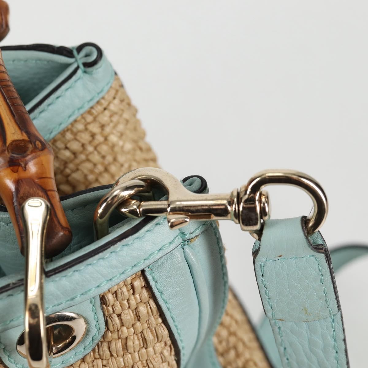 Gucci Bamboo Shopper Tote Straw, BEIGE, WICKER, Tote bag