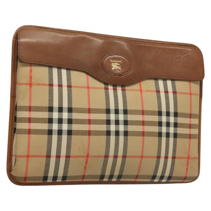 Burberry Nova check Pochette Canvas, BEIGE, CANVAS, Clutche & pouche