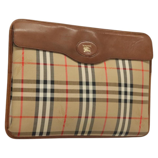 Burberry Nova check Pochette Canvas, BEIGE, CANVAS, Clutche & pouche