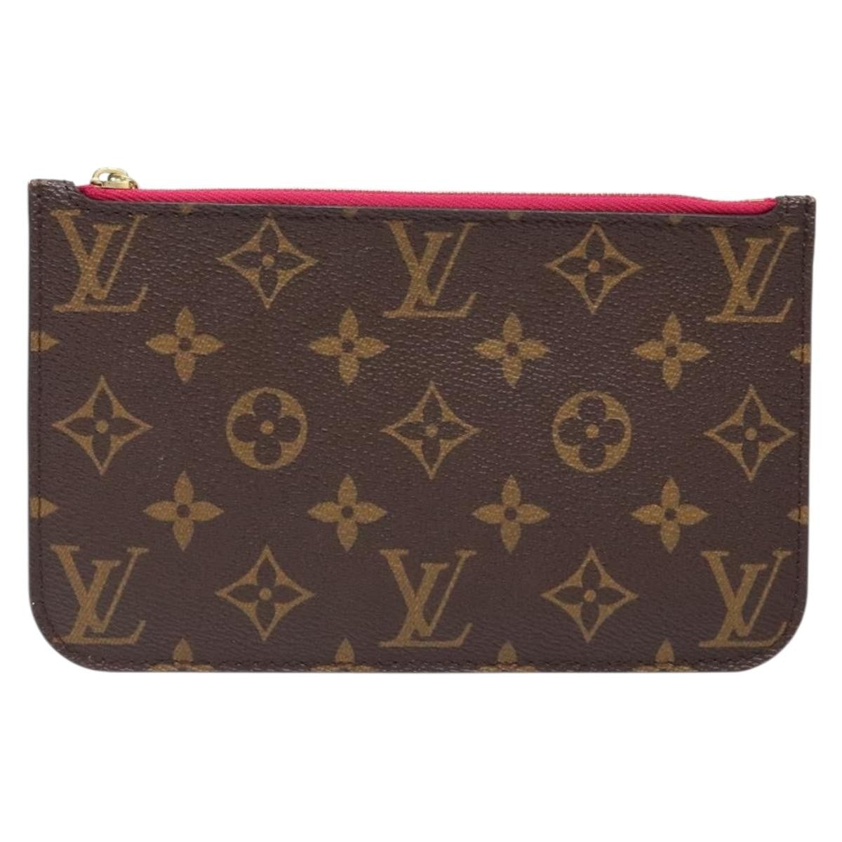 Louis Vuitton Neverfull Pochette Monogram Canvas, BROWN, CANVAS, Tote bag