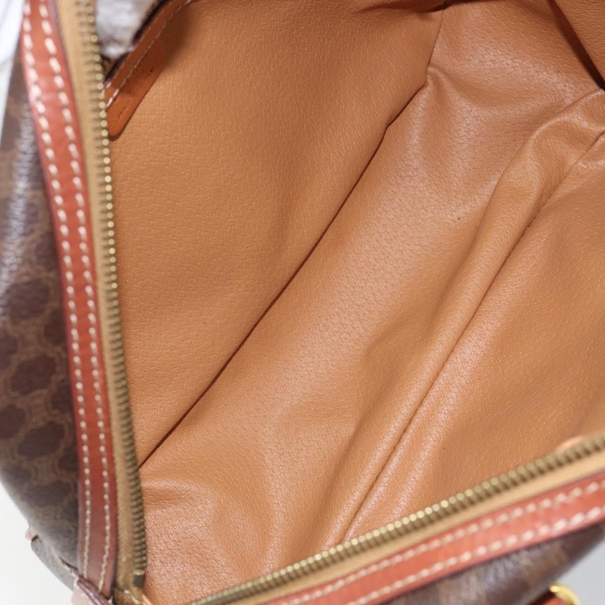 Celine Macadam Handbag Macadam with leather, BROWN, CANVAS, Handbag