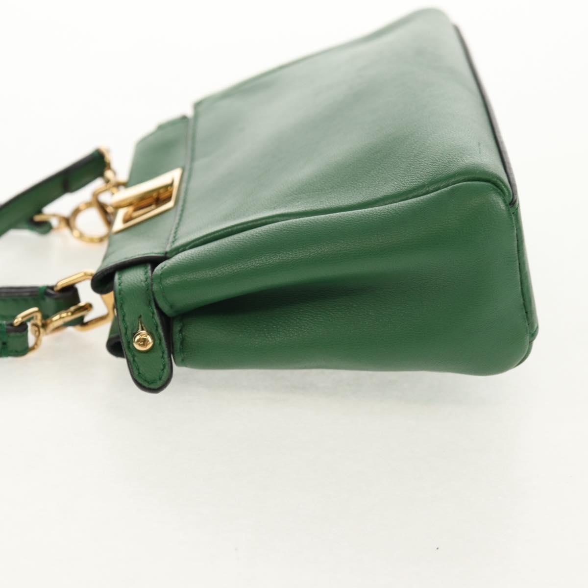 Fendi Peekaboo Bag Leather, GREEN, LEATHER, Handbag