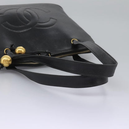 Chanel Vintage CC Dome Bag Leather, BLACK, LEATHER, Tote bag