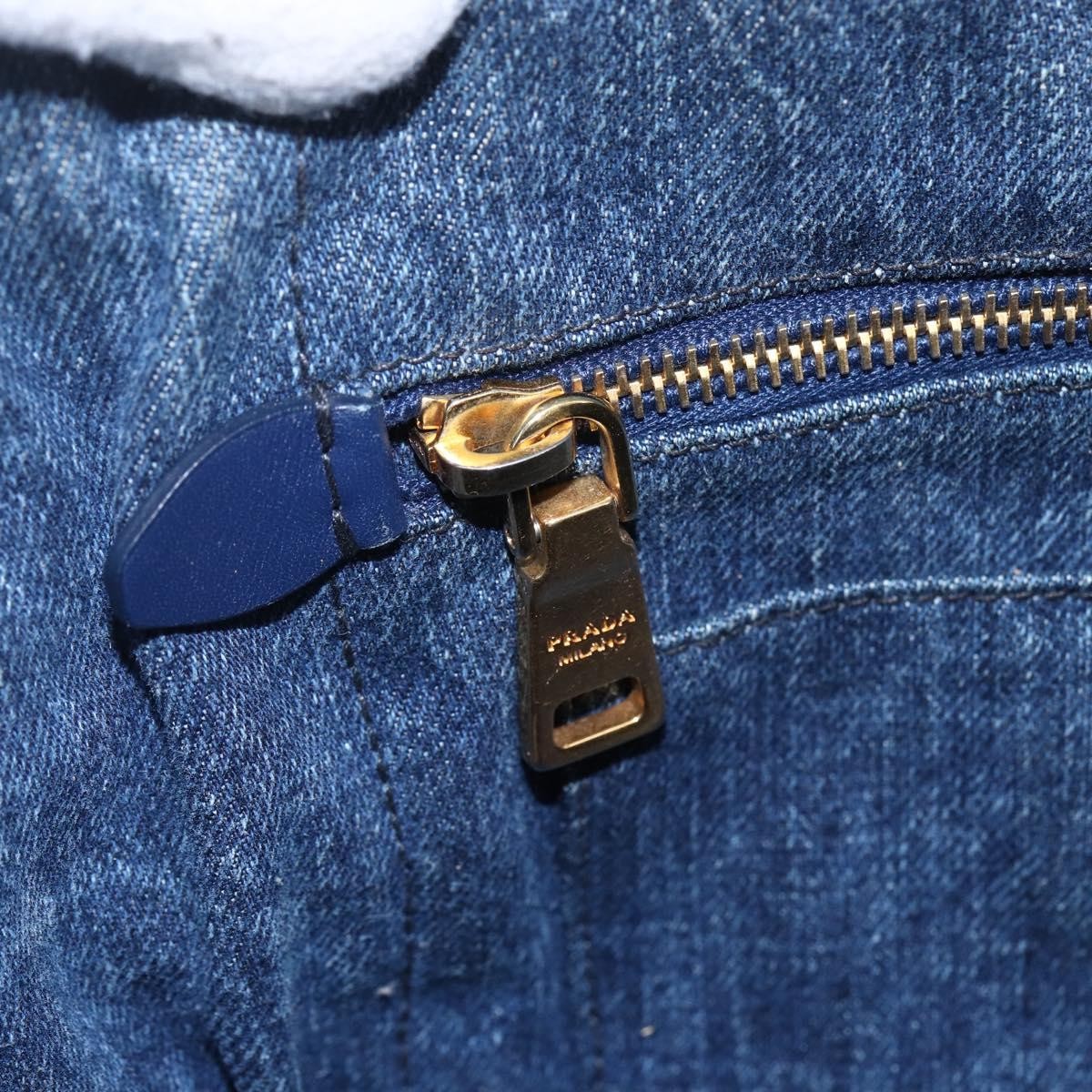 Prada Canapa Open Tote Denim, BLUE, DENIM_JEANS, Tote bag