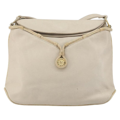 Celine Vintage Shoulder Bag Leather, BEIGE, LEATHER, Shoulder bag
