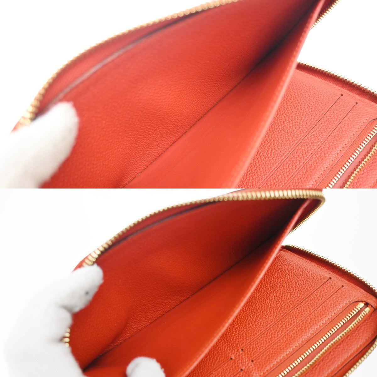 Louis Vuitton Secret Wallet Monogram Empreinte Leather, ORANGE, LEATHER, Wallets