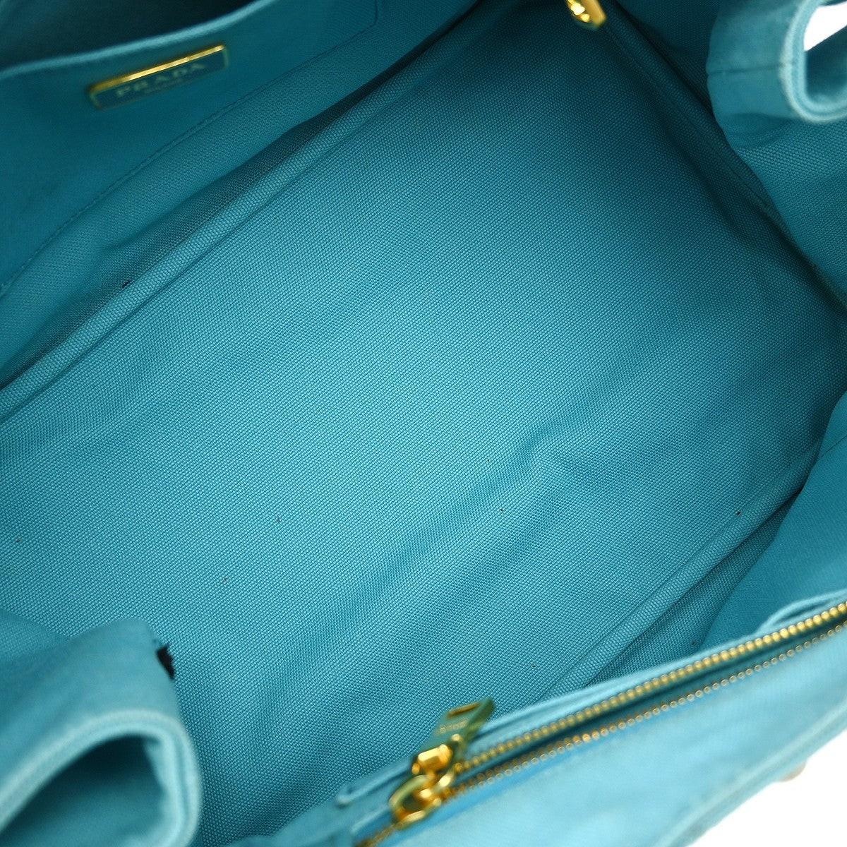 Prada Canapa Tote Rhinestone Embellished Canvas, BLUE, CANVAS, Tote bag