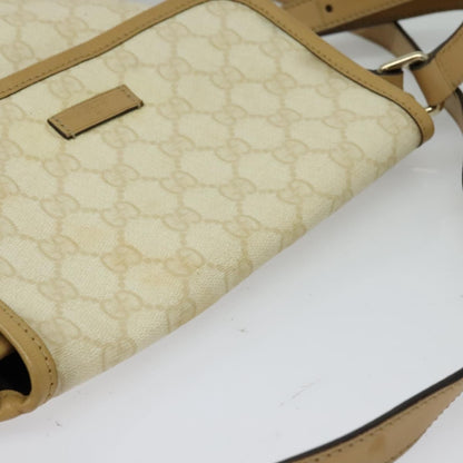Gucci Flap Messenger GG Coated Canvas, BEIGE, PVC, Shoulder bag