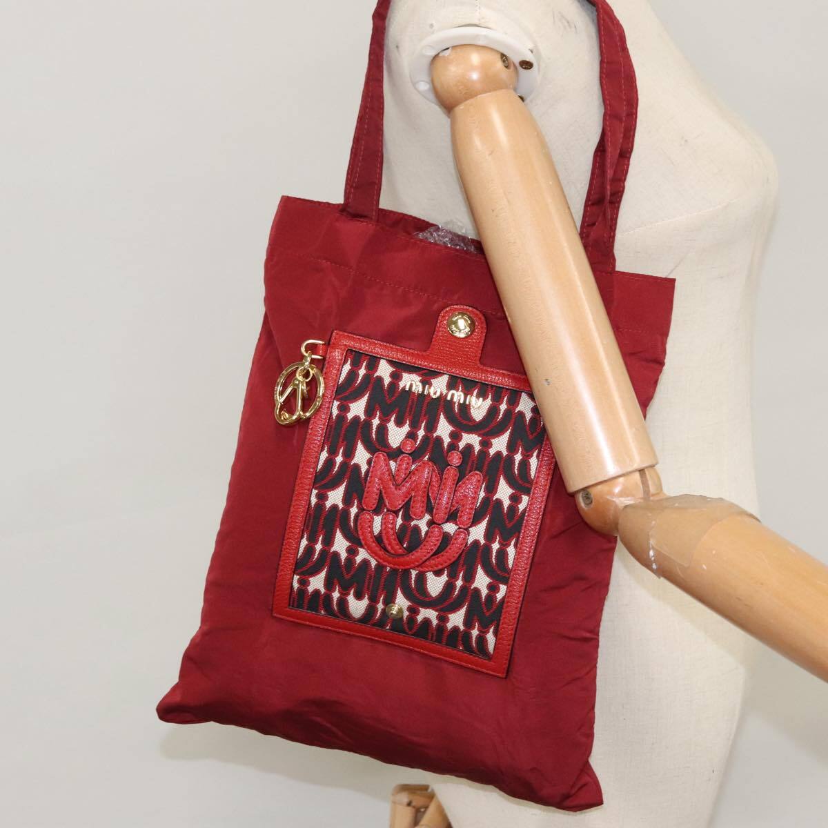 Miu Miu Tote Nylon, RED, NYLON, Tote bag