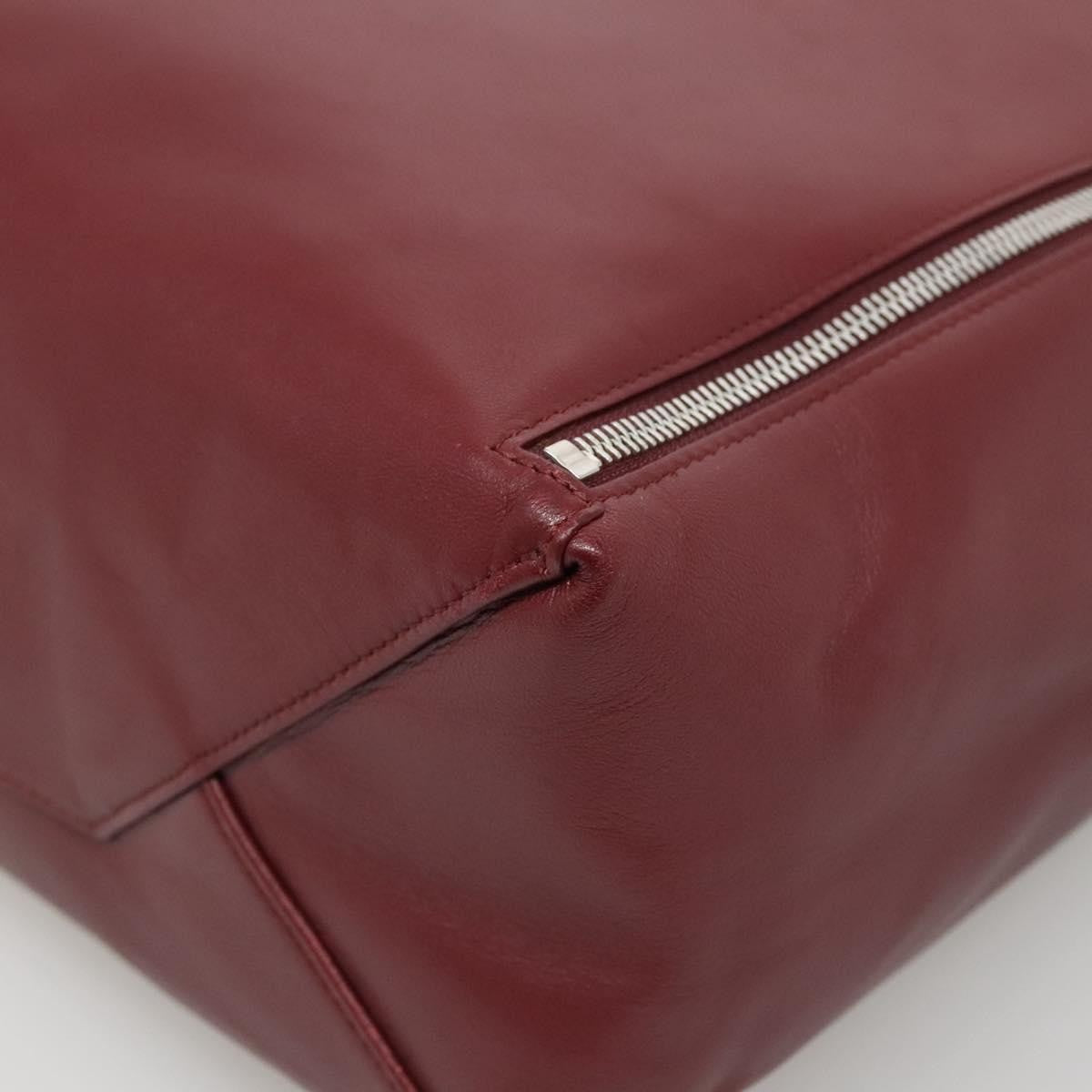 Celine Vertical Cabas Tote Leather, RED, LEATHER, Tote bag