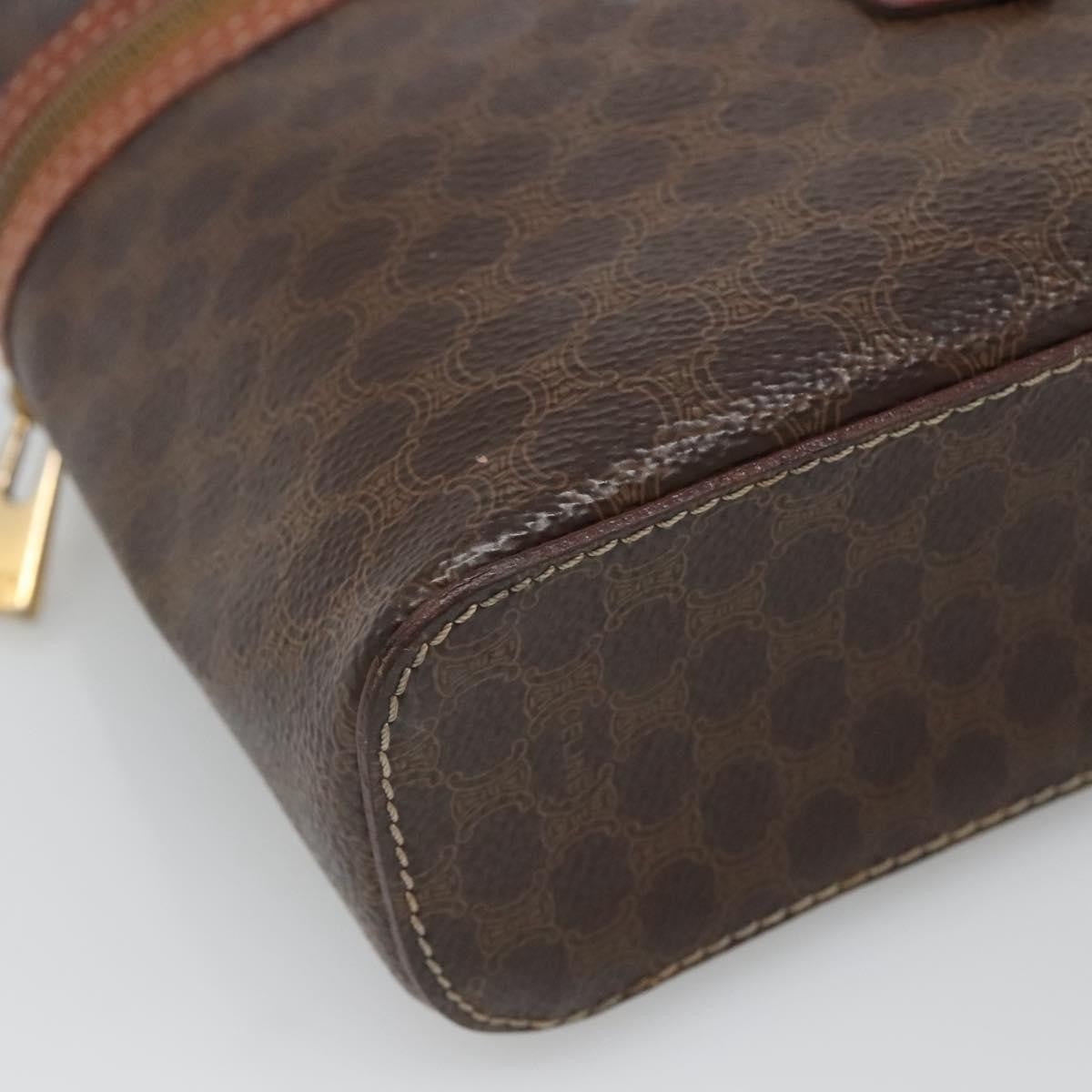 Celine Macadam Vanity Bag Canvas, BROWN, PVC, Travel bag