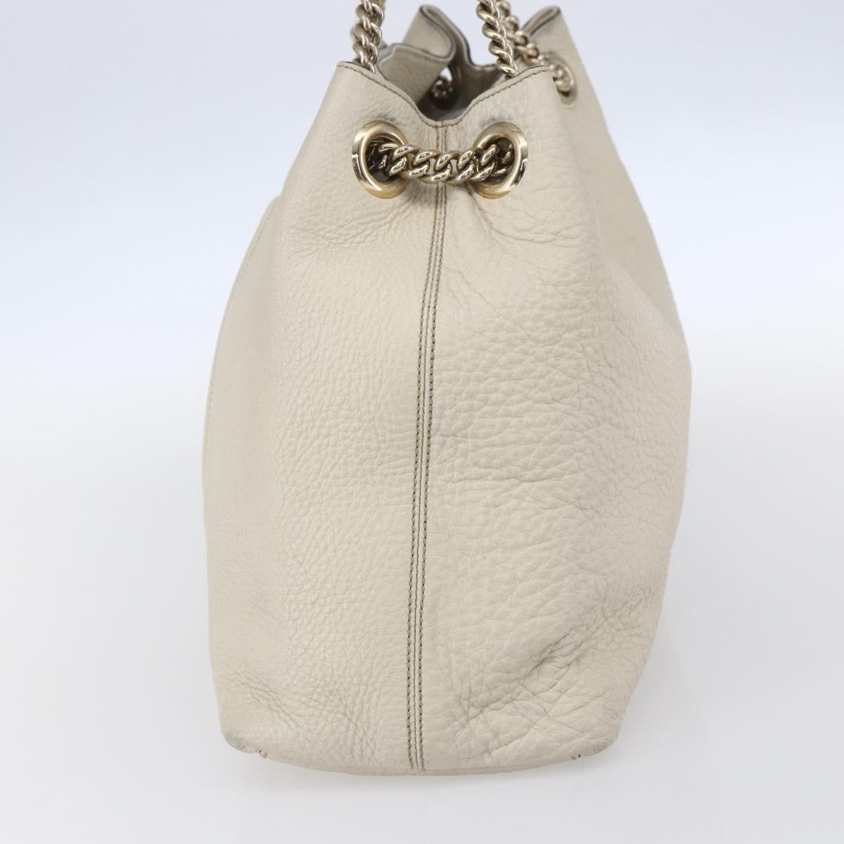 Gucci Soho Chain Strap Shoulder Bag Leather, WHITE, LEATHER, Shoulder bag