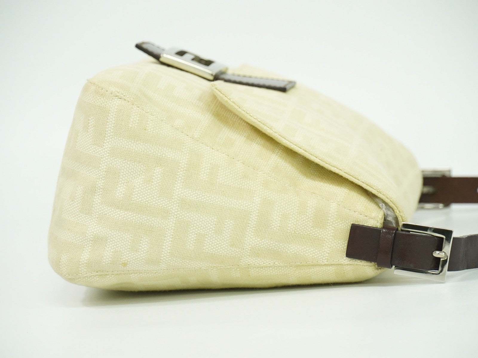 Fendi Mamma Baguette Zucca canvas, BEIGE, CANVAS, Shoulder bag