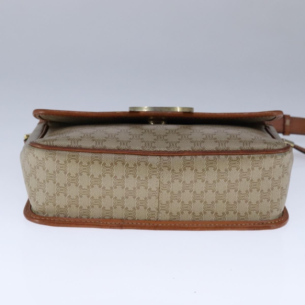 Celine Vintage Macadam Shoulder Bag Canvas, BEIGE, CANVAS, Shoulder bag