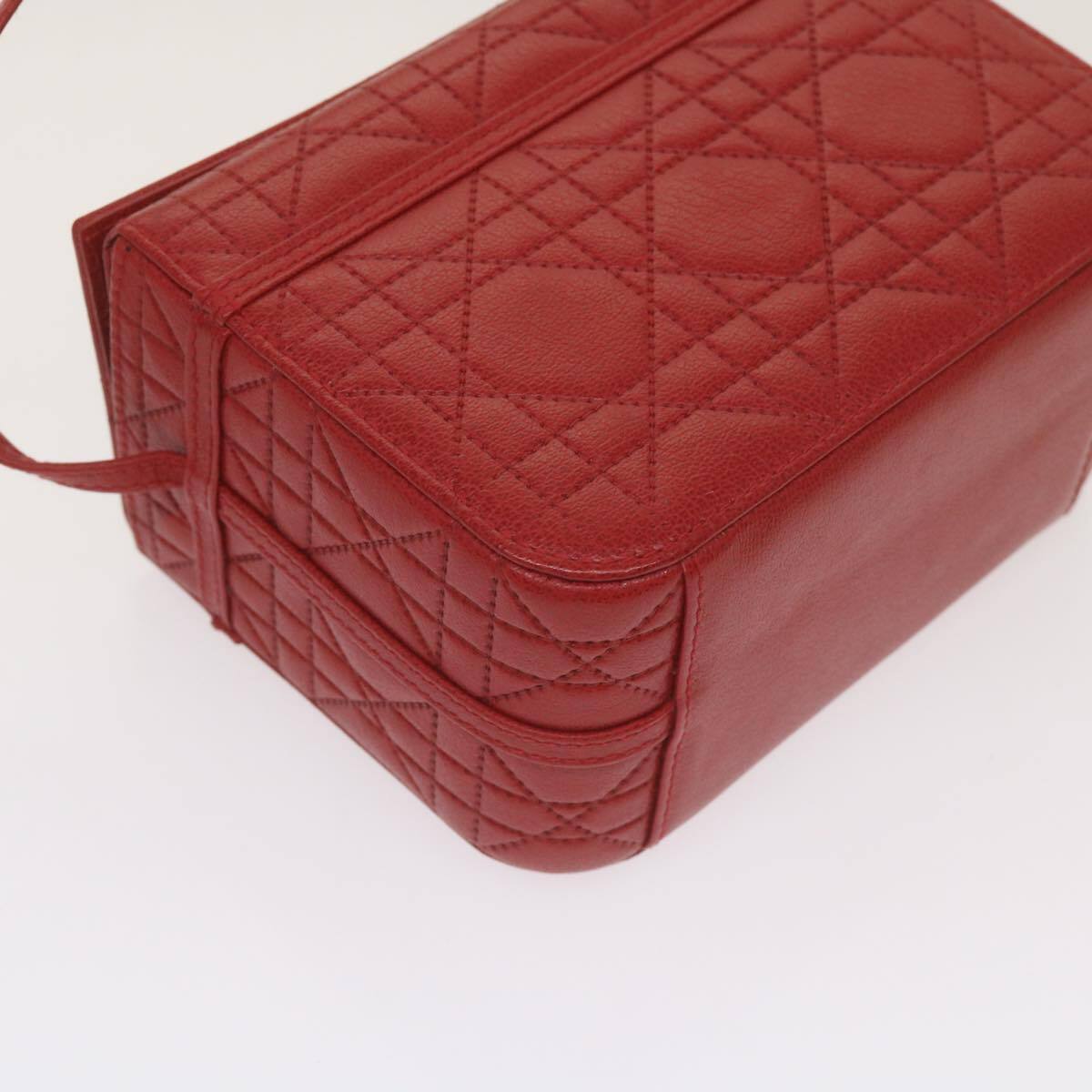 Christian Dior Vanity cosmetic pouch Cannage Leather, RED, LEATHER, Clutche & pouche