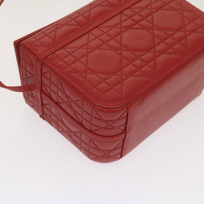 Christian Dior Vanity cosmetic pouch Cannage Leather, RED, LEATHER, Clutche & pouche