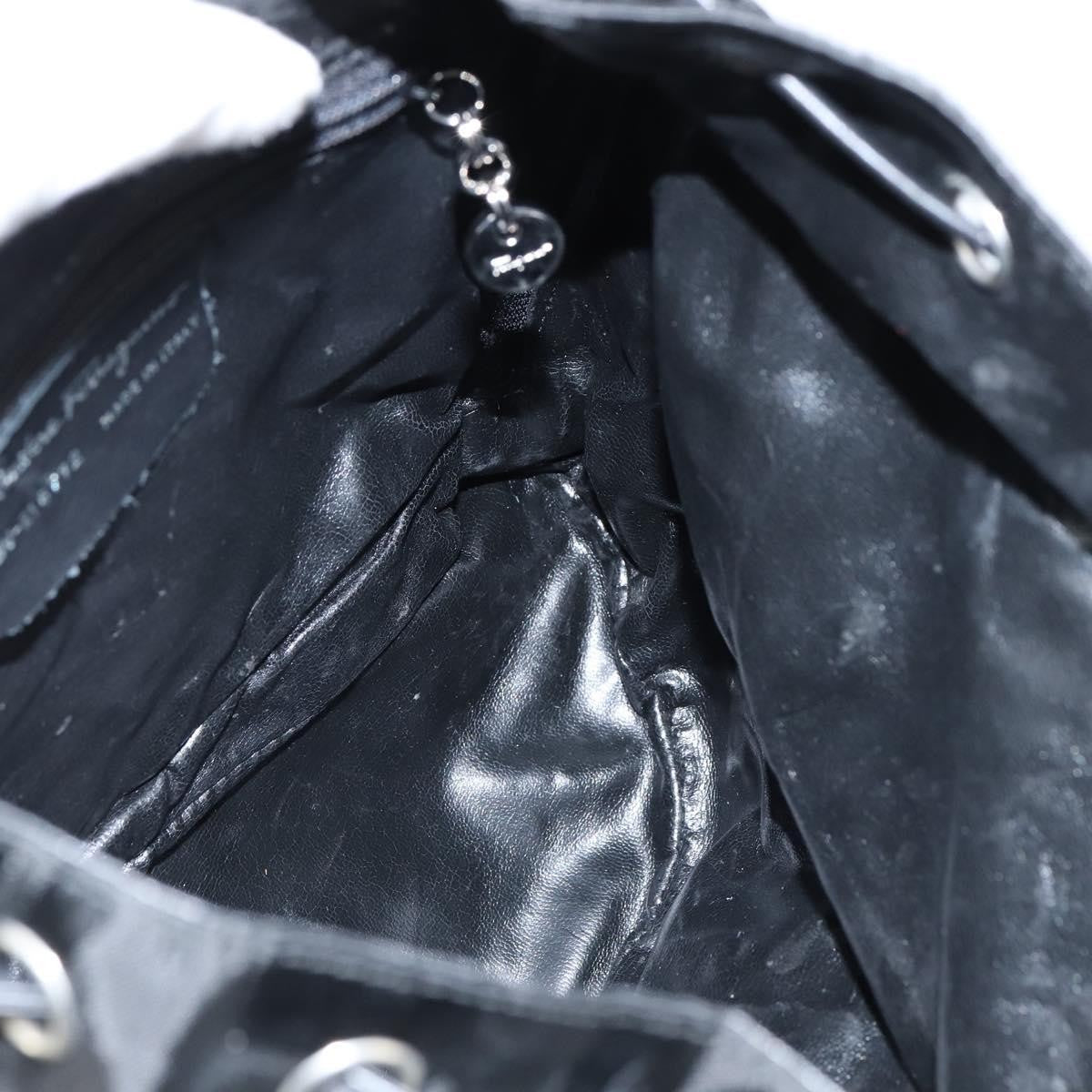 Salvatore Ferragamo Flap Buckle Backpack Printed Neoprene, BLACK, NYLON, Backpack