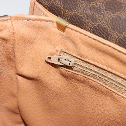 Celine Macadam Shoulder Bag PVC Leather, Brown, Canvas, Shoulder Bag