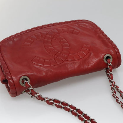 Chanel Timeless CC Flap Bag Leather, RED, LEATHER, Shoulder bag