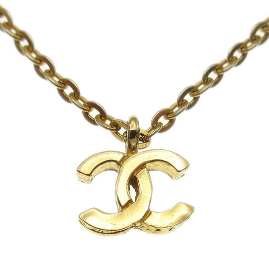 Chanel Vintage CC Pendent Necklace Plated Metal, GOLD, GOLD_PLATED, Necklace