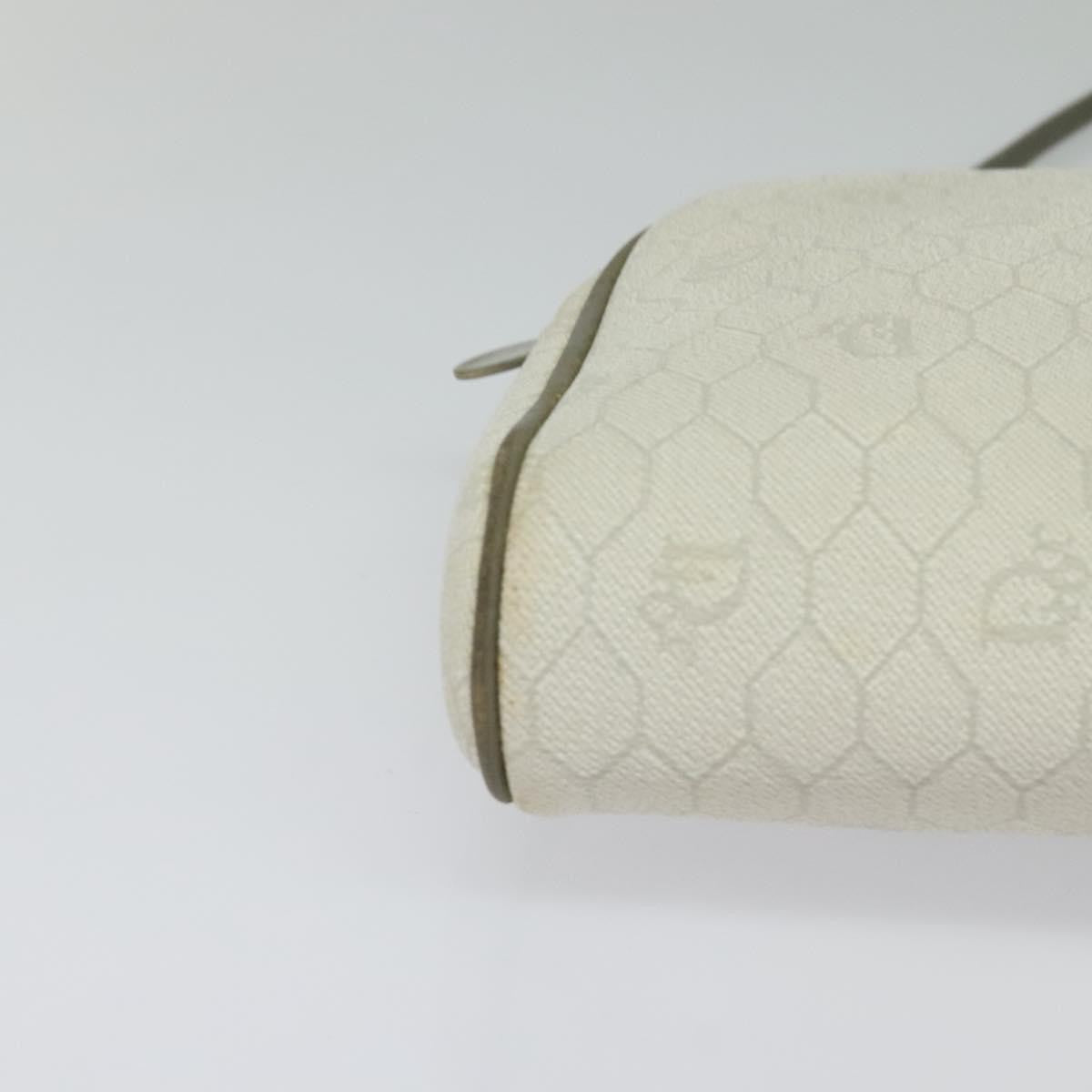 Christian Dior Vintage Honeycomb Shoulder Bag Canvas, WHITE, CANVAS, Shoulder bag