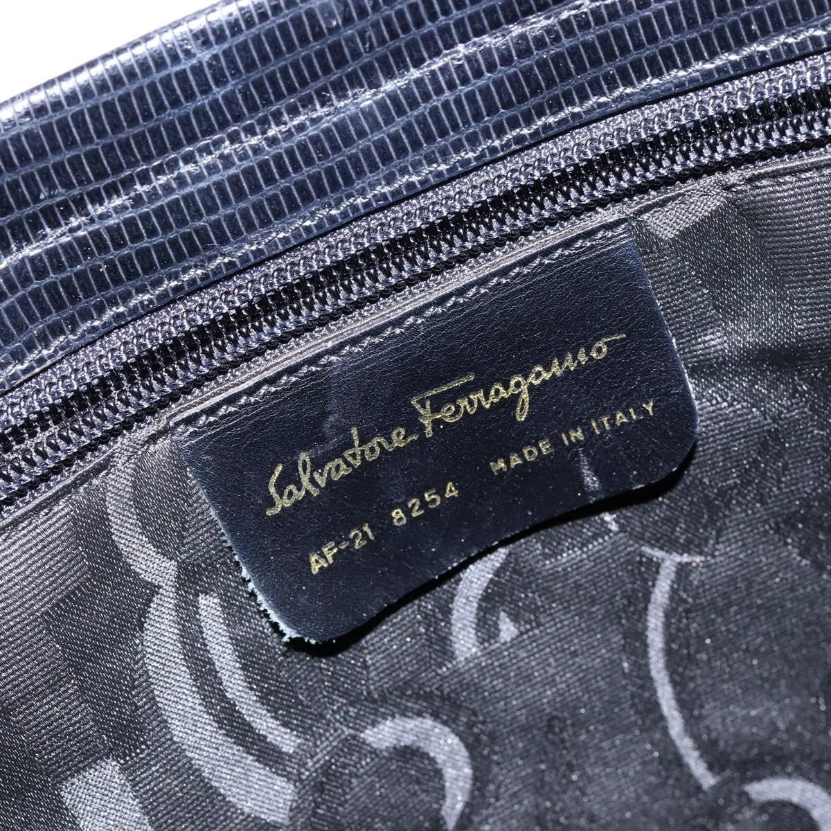 Salvatore Ferragamo Vala Shoulder Bag Leather, BLACK, LEATHER, Tote bag