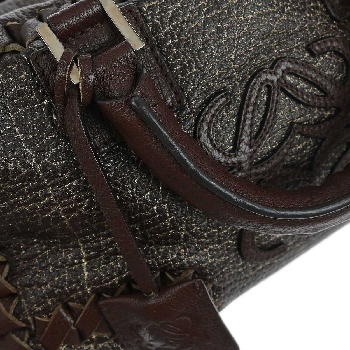 Loewe Amazona Bag Whipstitch Leather, BROWN, LEATHER, Handbag