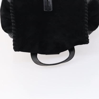 Prada Vela Double Front Pocket Backpack Leather, BLACK, LEATHER, Backpack