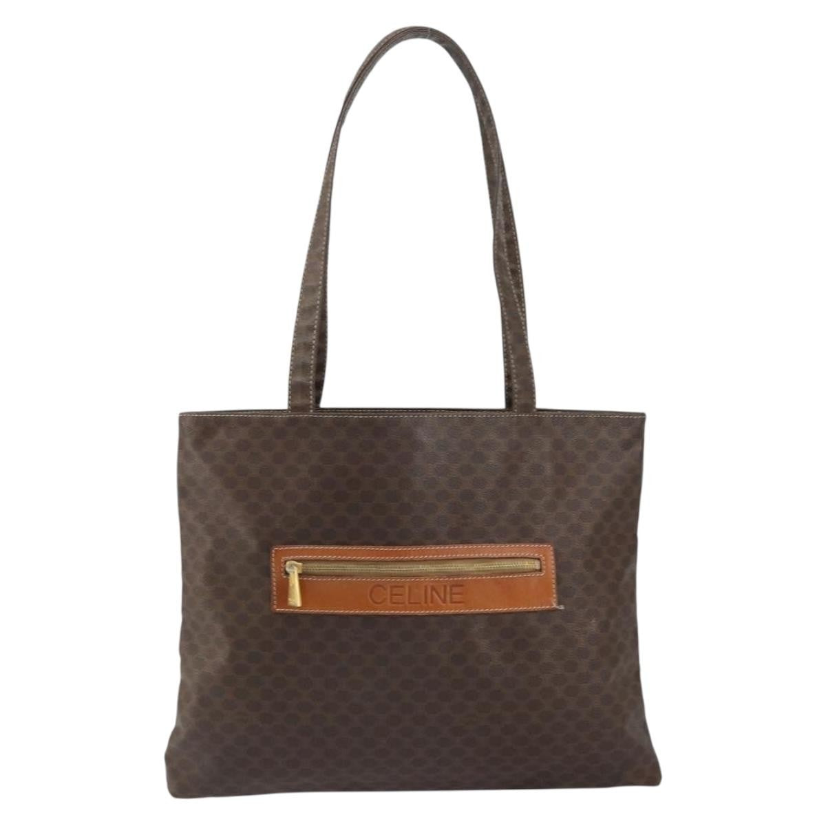 Celine Vintage Macadam Tote bag Canvas, BROWN, CANVAS, Tote bag