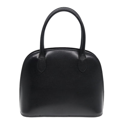 Celine Circle Logo Handbag Leather, BLACK, LEATHER, Handbag